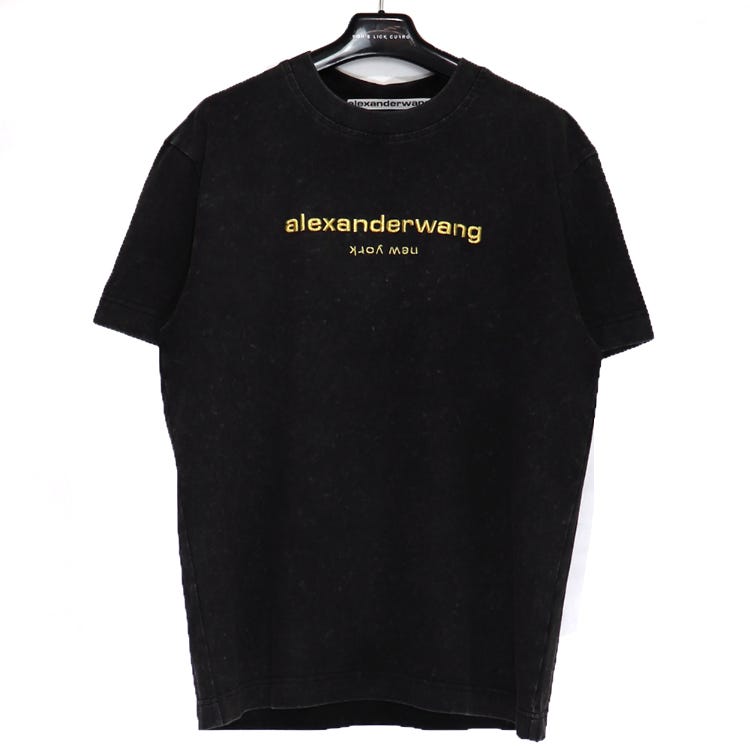 alexanderwang标志图,亚历山大王logo辨别 alexanderwang / aw acid wash short sleeve tee with logo