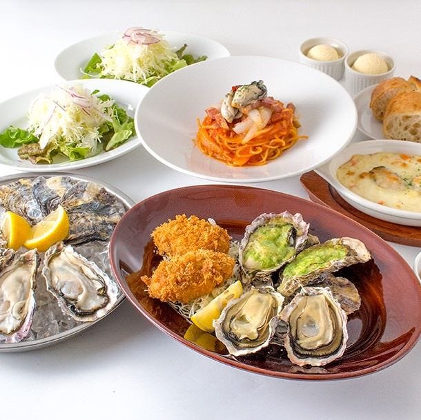 牡蠣を使ったさまざまな料理の写真