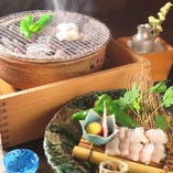 京野菜と鱧の炭焼 京野菜と鱧の炭焼