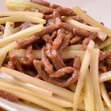 牛肉千切りとセロリの炒め 牛肉千切りとセロリの炒め