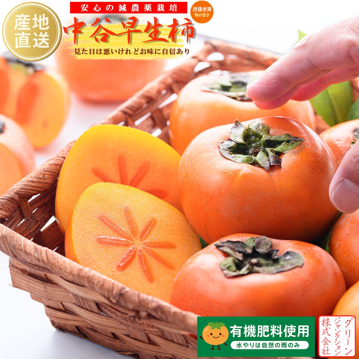 和歌山県産 ほぼ無農薬 種なし柿 中谷柿 中谷早生柿 産地直送 ギフト