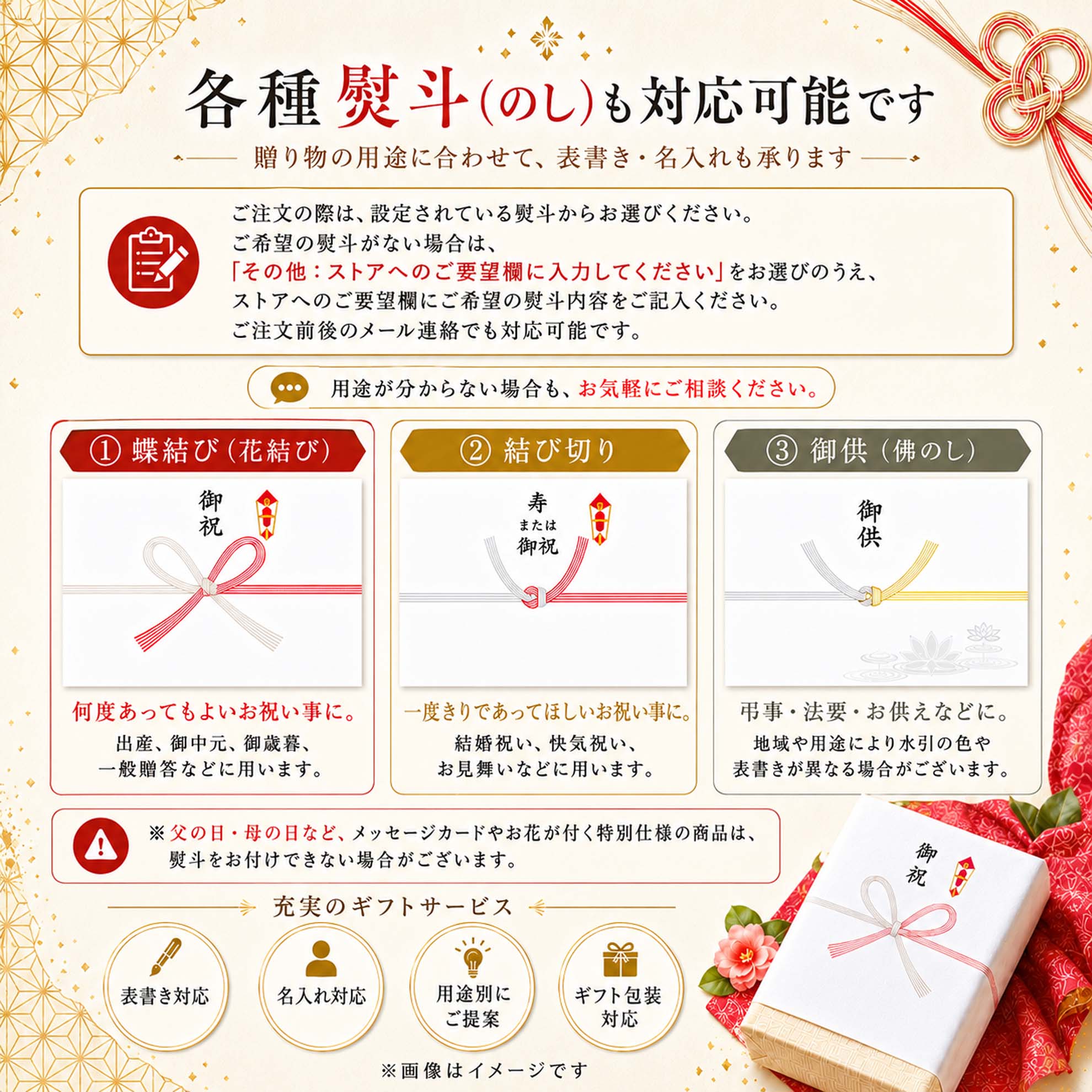 熨斗対応について