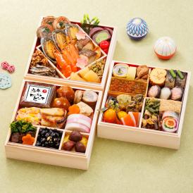 「赤坂あじさい」監修 山形牛ローストビーフ入り和風おせち 6.5寸三段重『桂』【約2～3人前】《全40品》