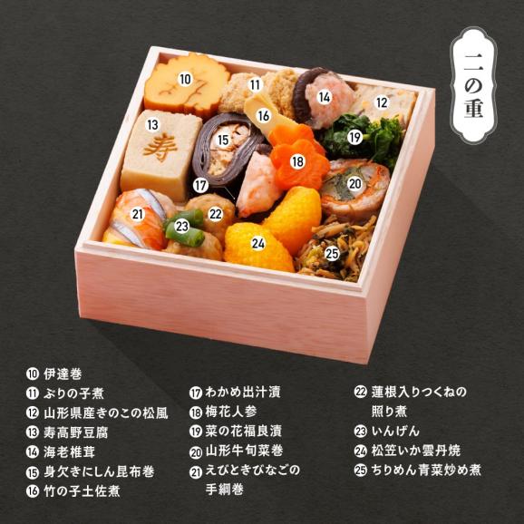 【早期キャンペーン！送料無料】「赤坂あじさい」監修 和洋おせち三段重『雅』【約2人前】《全37品》03