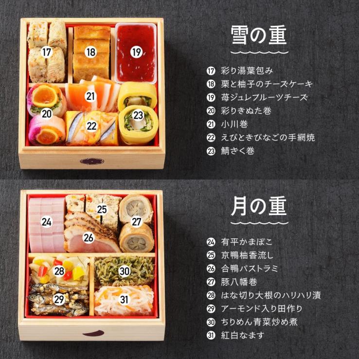 【早期割引！】「赤坂あじさい」監修 おせち 変則五の重『おせち招福』【約3～4人前】《全48品》_説明画像02