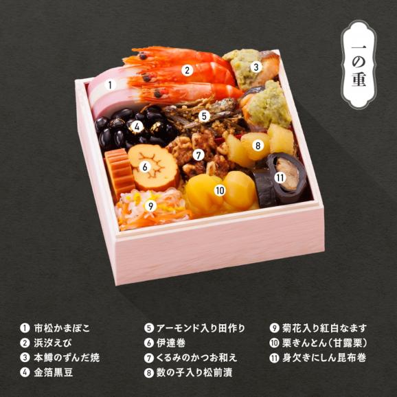 「赤坂あじさい」監修 和風おせち三段重『桜』【約3人前】《全38品》02