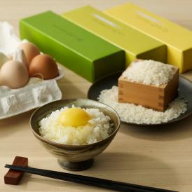 話題のカラフルな卵、お米、醤油の素材にこだわった究極の卵かけご飯セットです。