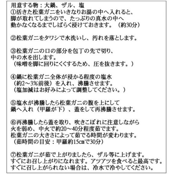 （11月下旬発送）活松葉蟹特選2杯で1kg(足1、2本ナシ)　まつば　マツバ　かに　カニ　ずわい　ズワイ　06