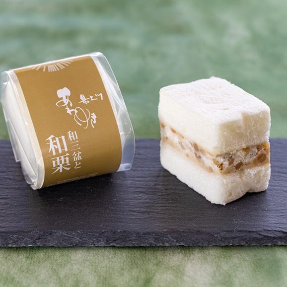 ふわっとしっとり新食感!和洋コラボ新スイーツ 山形銘菓 最上川あわゆき栗味 8個入り02