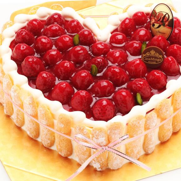 最高級洋菓子 特注ハート型シュス木苺レアチーズケーキ36cm01