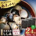 宍道湖産 冷凍大和しじみ 砂抜き済 Mサイズ800g×3袋(2.4kg) 島根県松江市/しじみ市場株式会社[ALDK002]