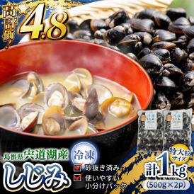 超希少！特大粒プレミアムサイズ 宍道湖産冷凍大和しじみ 特大粒500g×2袋 島根県松江市/平野缶詰有限会社[ALBZ014]