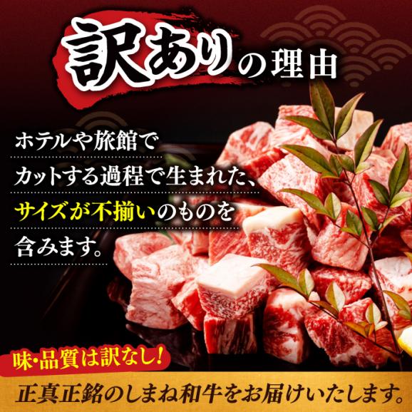 【訳あり】最高級品質の和牛肉！しまね和牛コロコロサイコロステーキ(サーロイン･肩ロース・リブロース) 200g×2P 訳あり 小分け 冷凍 島根県松江市/有限会社宮本食肉店[ALCV004]03
