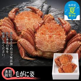 50-76 【お中元】【北海道産】毛がに姿 2尾計約1.0kg　【無添加】 ｜かに 毛がに 高品質
