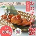20-299 【敬老ギフト】【北海道産】特大サイズ オオズワイガニ姿　800g以上1尾 ｜ 蟹酢・山わさび付　かに　おおずわいがに
