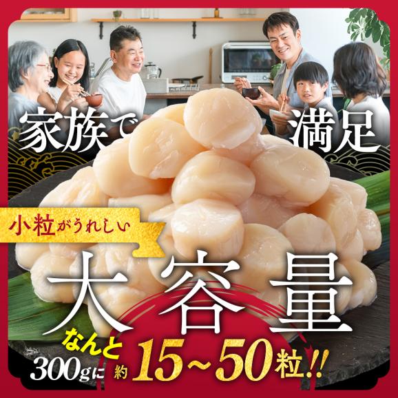 9-41 【訳あり】北海道オホーツク産ホタテ貝柱(生食用)小粒大入 300g | サイズ不揃い ワケアリ 訳あり ほたて ホタテ 帆立 貝柱 玉冷02