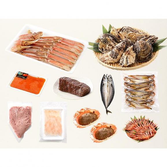 福袋 10種入り カニ 牡蠣 いくら醤油漬け ローストビーフ 鯖 ハタハタ ネギトロ 粒貝 蟹みそ 甘エビ05