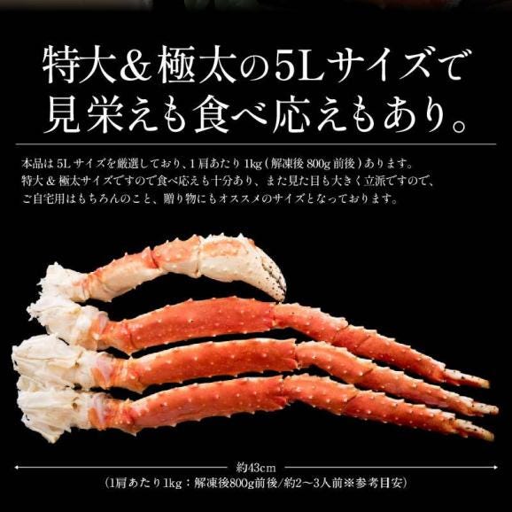 タラバガニ たらばがに タラバ蟹 たらば蟹 ボイル 脚 足 特大&極太5Lサイズ03
