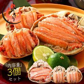冬の味覚 甲羅盛りセット極 越前産ズワイガニ 中サイズ×1個（甲羅横幅 約11cm）セイコガニ 小サイズ 70g前後×2個（甲羅横幅 約7.5cm） ギフト