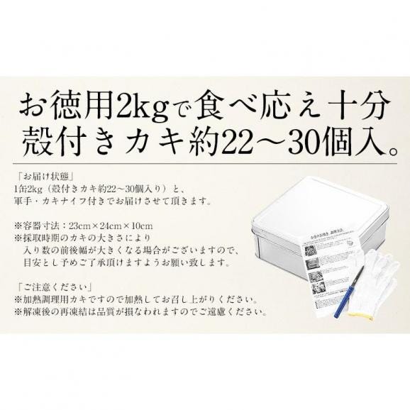 カキ 牡蠣 缶焼き かき 2kg（殻付き 約22?30個）06