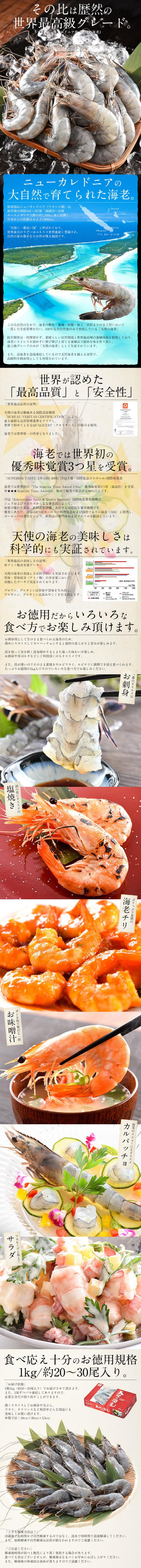 天使の海老 1kg （約20?30尾入り）えび エビ｜港ダイニングしおそうの