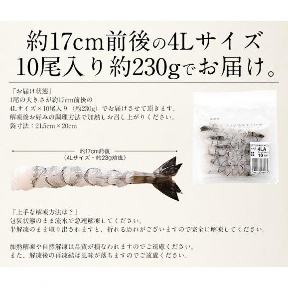 ブラックタイガー 4L 230g（10尾入り）05