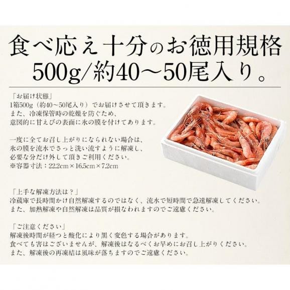 甘エビ 甘えび 子なし 小サイズ 500g（約40?50尾入り）刺身用05