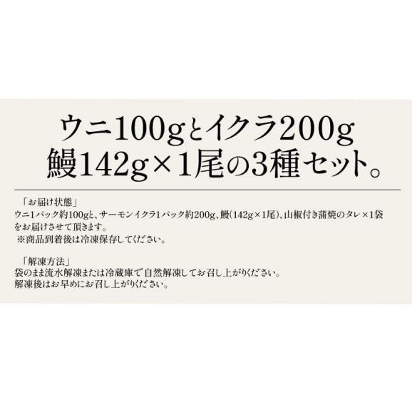 うなぎ ウニ イクラ セット ウナギ142g前後×1尾 06