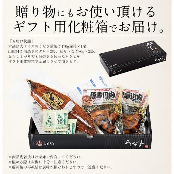 蒲焼き ＆ 刻みうなぎセット 国産 約330g（大サイズ170g×1尾、刻みうなぎ80g×2袋）06
