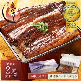 【お中元ギフトセット】うなぎ 蒲焼き 国産 無頭 特大サイズ 約200g×2尾