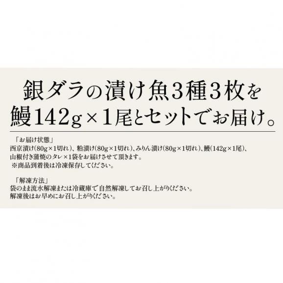 うなぎ 銀鱈 セット ウナギ142g前後×1尾 銀だら80g×3切05