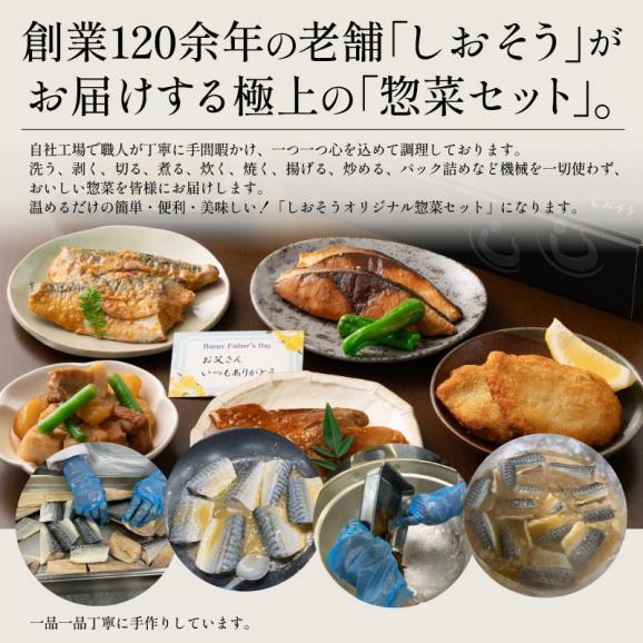 父の日 惣菜セット 手作り 総重量約1kg さば味噌煮 ブリ照り焼き 赤魚煮物　カレイ煮物 アジフライ 豚バラ大根 煮付け 照り焼き 味噌煮 さば04