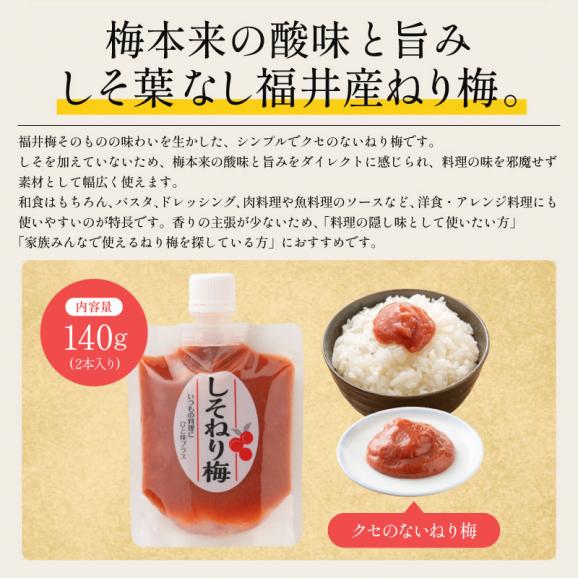無添加 国産 ねり梅 【しそ葉無しねり梅】140g×2本セット05