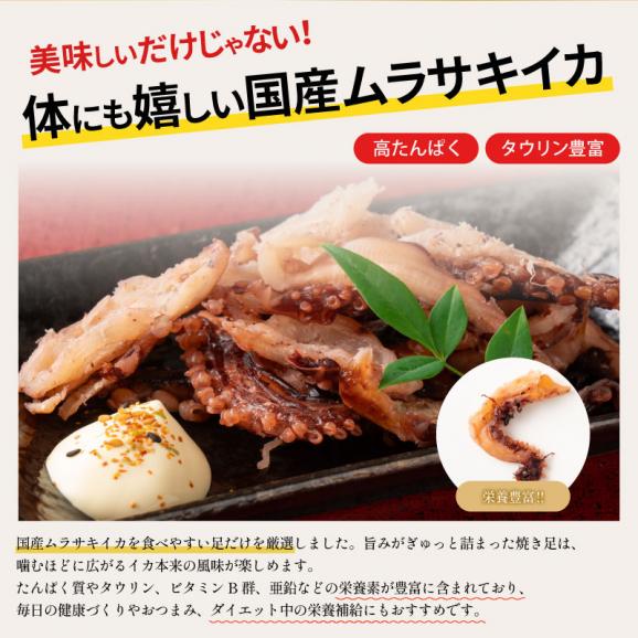 国産 イカ 皮付き焼き足 イカ足 ゲソ 種類が選べる120g 送料無料1,000円ポッキリ 紫イカ ムラサキイカ 焼きいか 北海道加工 焼き足 珍味 イカ おつまみ グルメ 食べ物 つまみ 04