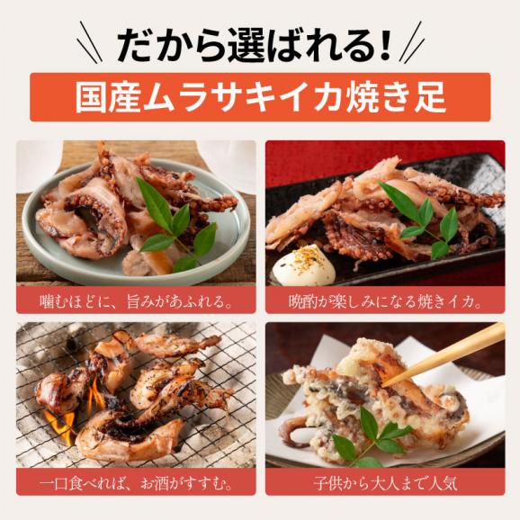 国産 イカ 皮付き焼き足 イカ足 ゲソ 種類が選べる120g 送料無料1,000円ポッキリ 紫イカ ムラサキイカ 焼きいか 北海道加工 焼き足 珍味 イカ おつまみ グルメ 食べ物 つまみ 05