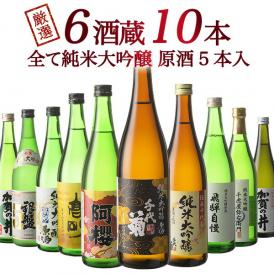 6酒蔵の全て純米大吟醸　飲み比べ720ml 10本組セット[原酒5本入り]【送料無料】［常温］【3～4営業日以内に出荷】