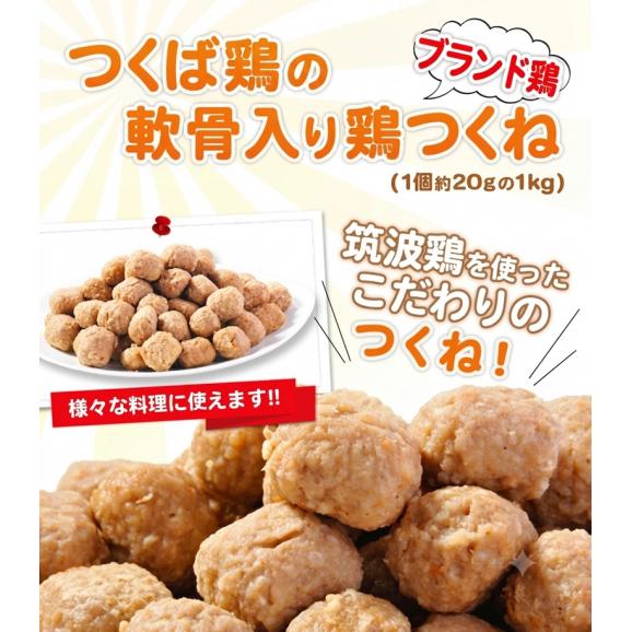 つくね 国産つくば鶏使用の軟骨入り鶏つくね(1個約20gの1kg)焼き 鍋 鶏団子 鶏つくね 冷凍つくね 冷凍おかず 冷凍食品 鶏肉 肉団子 茨城県産 銘柄鶏肉 お弁当おかず 弁当のおかず お惣菜 ス01