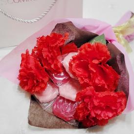 【バレンタイン】ローズとカーネーションのキャンディーブーケ 食べられる可愛い花束 個包装ギフト お祝いにも