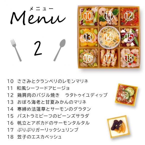 おせち 2025 おせち料理 洋風 2段 「 パーティー ベーシック 」 4-6人前 7.5寸 紙トレー 盛り付け済み オードブル セット 冷凍 送料無料 ビストロおせち 予約 通販 正月04