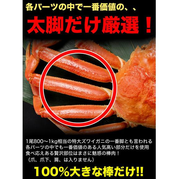 【特大】ズワイガニ 生 剥き身 総重量 500g 前後 (500g 10～15本前後×1袋) ポーション 棒肉 剥身 カット 脚 足 ずわい ズワイ カニ 蟹 カニ鍋 カニシャブ かにしゃぶ02