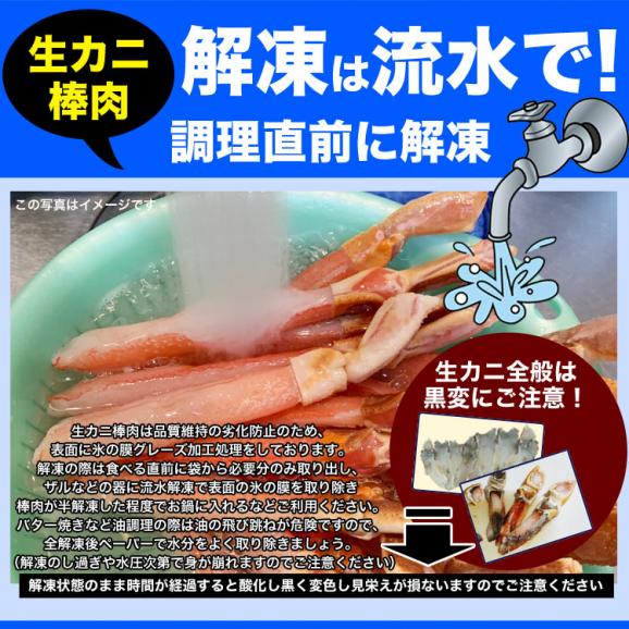 【特大】ズワイガニ 生 剥き身 総重量 500g 前後 (500g 10～15本前後×1袋) ポーション 棒肉 剥身 カット 脚 足 ずわい ズワイ カニ 蟹 カニ鍋 カニシャブ かにしゃぶ06