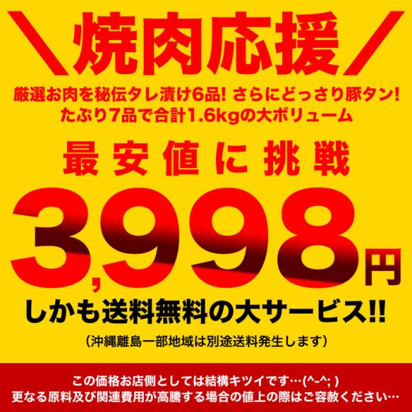 焼肉セット 夏祭り 7種入 合計1.6kg 牛カルビ 牛ハラミ 豚トロ 豚サガリ マルチョウ牛ホルモン 鶏セセリ 豚タン 焼肉 2点以上から注文数に応じオマケ付き04