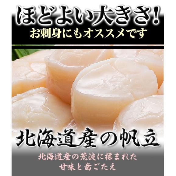 ほたて 帆立　特大 貝柱 生 冷凍 500g 15～18玉前後 北海道産 ［ お刺身 生食 刺身 海鮮丼 ］02