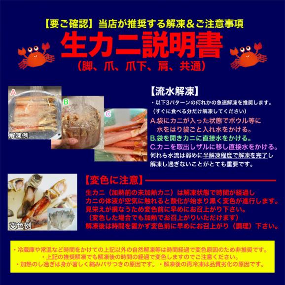 生ズワイガニ　ポーション　1.6kg前後(800g前後&times;2p)　かにしゃぶ　カニ鍋　蟹　剥き身　棒肉（だるま） [ 訳あり 訳有 わけあり ]【2個以上から注文数に応じオマケ付き】05