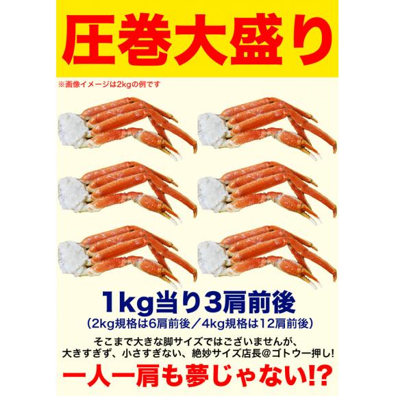 【お徳用】【大型】ズワイガニ 脚 総重量 6kg 前後 ( 2kg 6肩前後×3箱) ずわい ズワイ カニ 蟹 かに 脚 折脚たし脚入る場合があります03