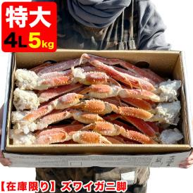 【スポット50個限定／最安値に挑戦】 特大 4L 5kg ズワイガニ 脚 （10～15肩前後） ボイル カニ足 ずわいがに ズワイ蟹 ずわい蟹 訳あり 訳有 わけあり 多少折れ