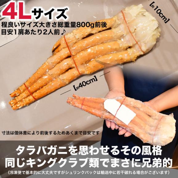 4L 1肩 総重量 800g 前後 お一人様2個まで ゴールデンキングクラブ タラバガニ のような肉厚食感 カニ 蟹 かに 脚  足 イバラガニ 折脚たし脚入る場合あり03