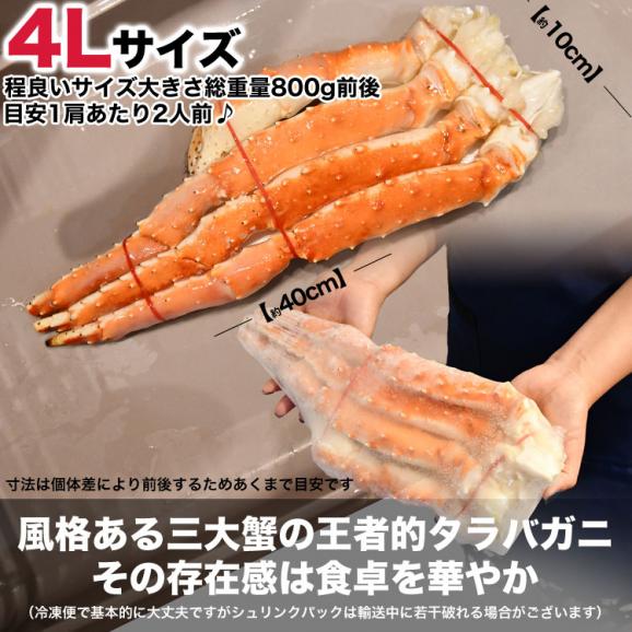 お一人様2個まで タラバガニ 脚 総重量 800g 前後 1肩 4L たらば タラバ カニ 蟹 かに 脚 折脚たし脚入る場合あり04