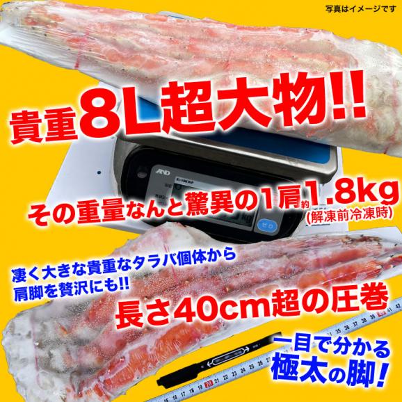 超 特大 8L お一人様2個まで タラバガニ 脚 総重量 1.8kg 前後 1肩 たらば タラバ カニ 蟹 かに 脚 折脚たし脚入る場合があり03