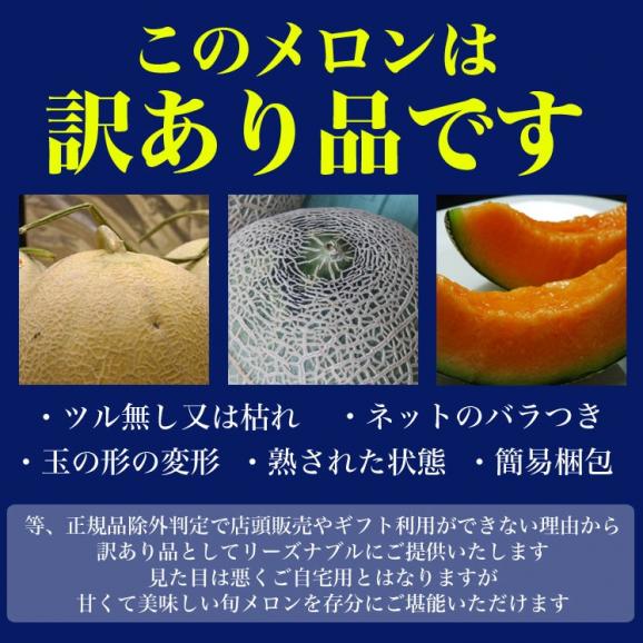 2026年収穫予約 夕張メロン 訳あり 1玉 約1.3kg メロン 北海道産 めろん 赤肉 2個注文で+1玉オマケ お届け日指定不可無効 2026年7月前後頃よりご注文順に発送03